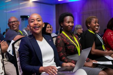 Cape Town, South Africa - February 4, 2020: Diverse delegates attending a small conference