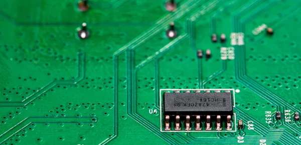 Macro Close Printed Wiring Circuit Board Modem Router — Stockfoto