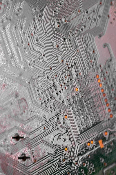 Macro Primer Plano Del Cableado Impreso Placa Circuito Del Enrutador — Foto de Stock