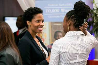 Johannesburg, South Africa - July 14, 2014: Diverse woman networking at corporate convention event