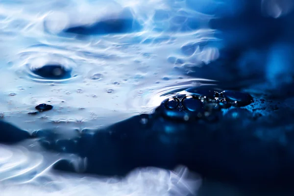 Beautiful blue bubbles and white haze — Stock Photo, Image