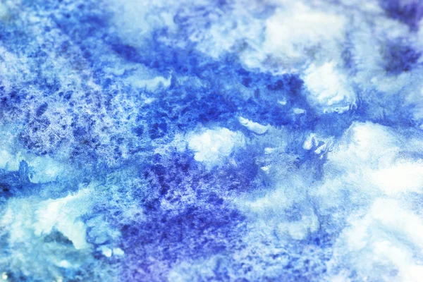 Blauwe en witte aquarel vlekken — Stockfoto