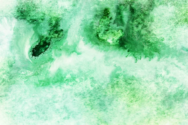Weiche grüne und weiße Aquarellflecken — Stockfoto
