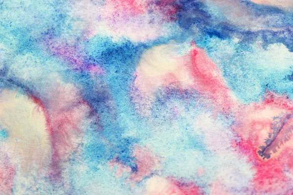 Blauw, wit en roze aquarel penseelstreken — Stockfoto