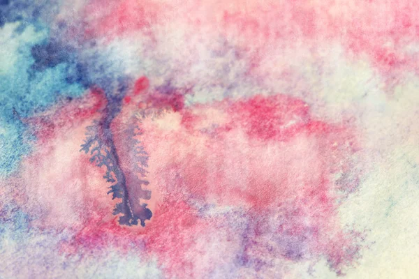 Traços aquarela rosa e azul abstratos — Fotografia de Stock