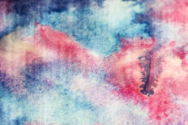 Diepe blauw en roze aquarel textuur — Stockfoto