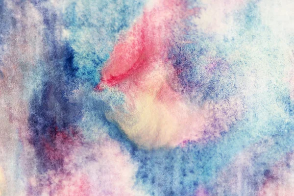 Taches abstraites d'aquarelle bleue et rose — Photo