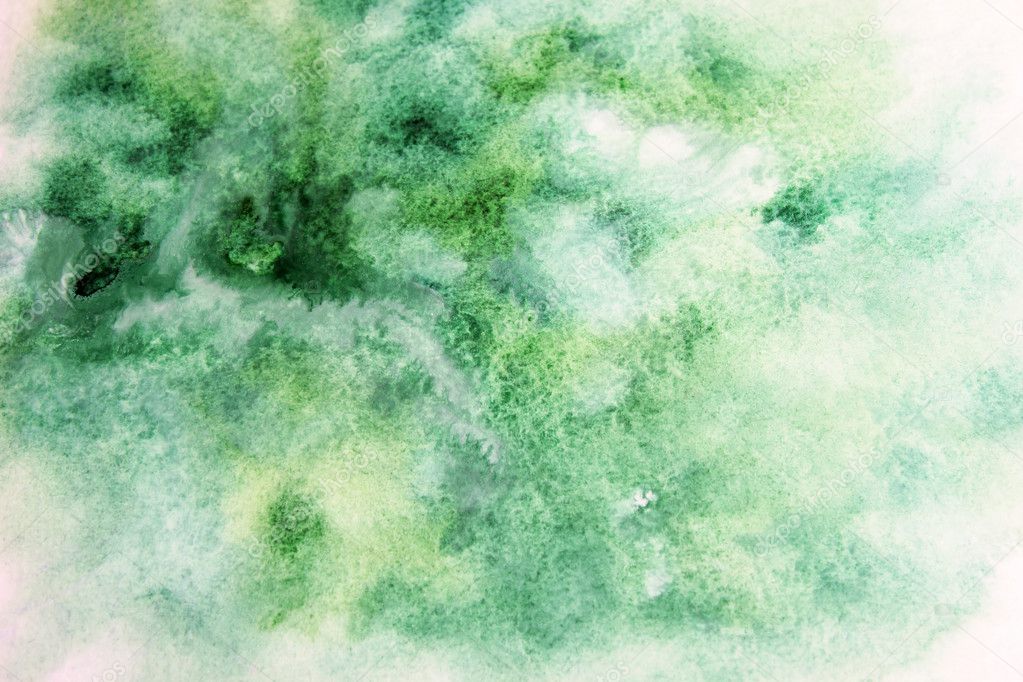 green watercolor blotch