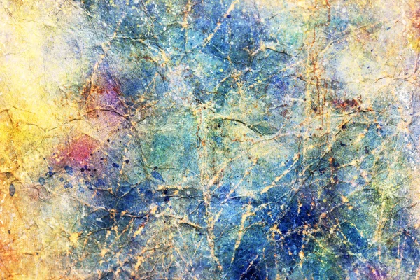 Messy scratched blue and yellow watercolor background — Stock Photo, Image