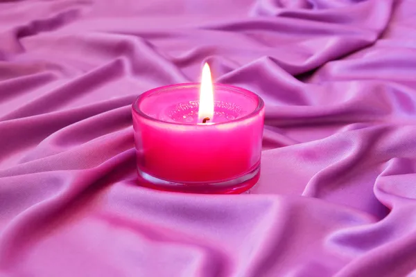 Romantic pink candle — Stock Photo, Image