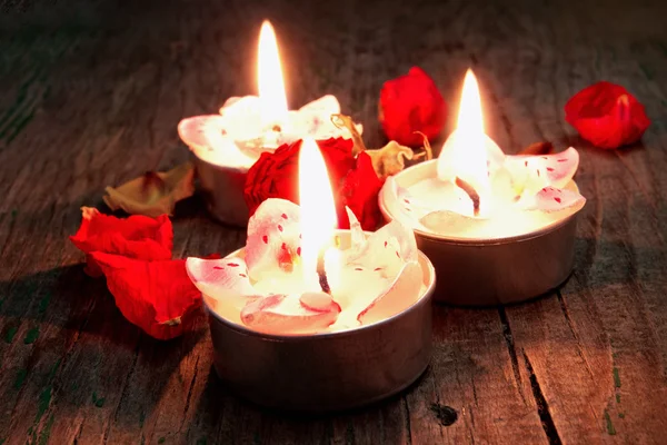 Velas de spa aromáticas de cerca — Foto de Stock