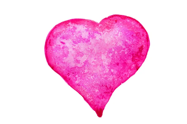 Helder roze aquarel valentine's hart — Stockfoto