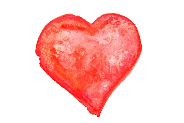 Deep red watercolor valentine's heart — Stock Photo, Image