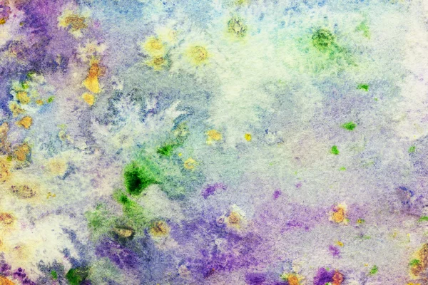 Aquarellleinwand mit buntem Splatter — Stockfoto