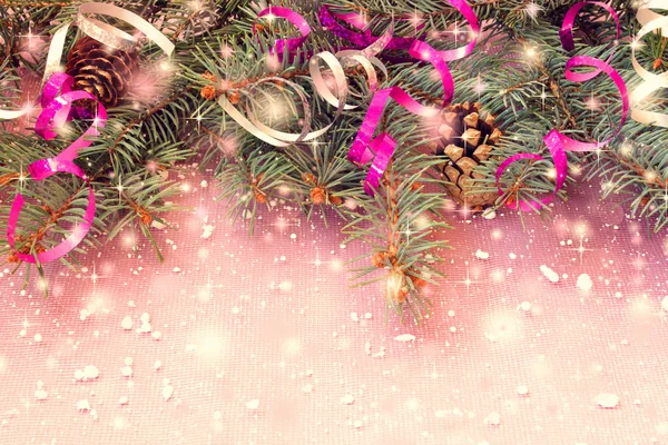 Natal espumante fundo rosa — Fotografia de Stock