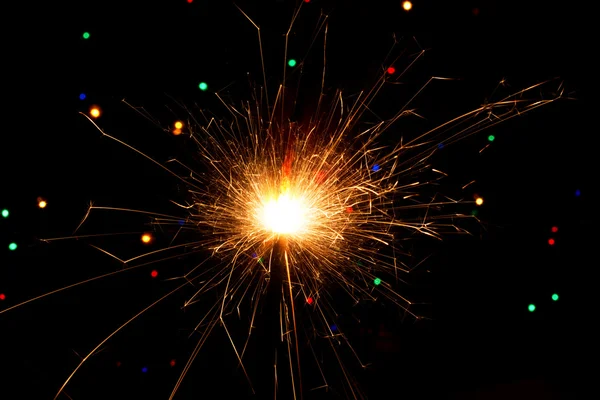 Beautiful burning sparkler — Stock Photo, Image