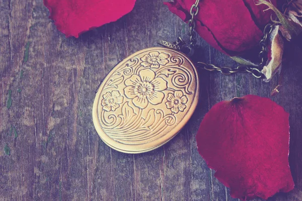 Old vintage locket close up — Stock Photo, Image