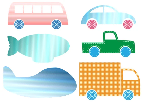 Set of Vehicles Vector Illustration — Stock Vector