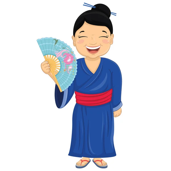 Menina japonesa Vector Ilustração — Vetor de Stock