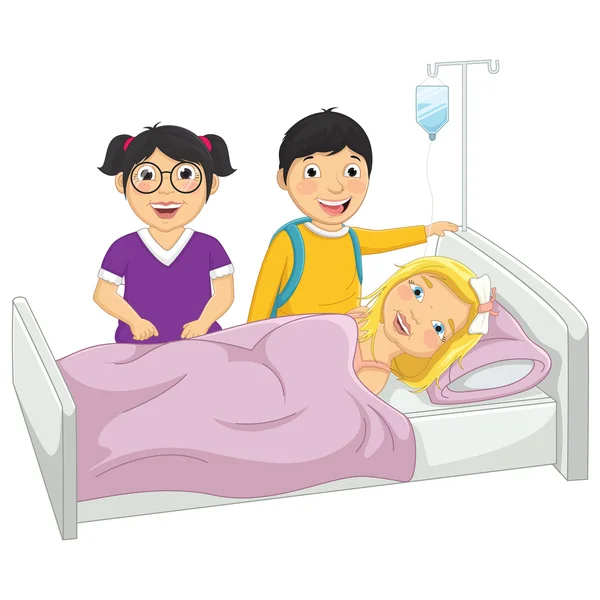 Crianças em Hospital Vector Ilustração —  Vetores de Stock