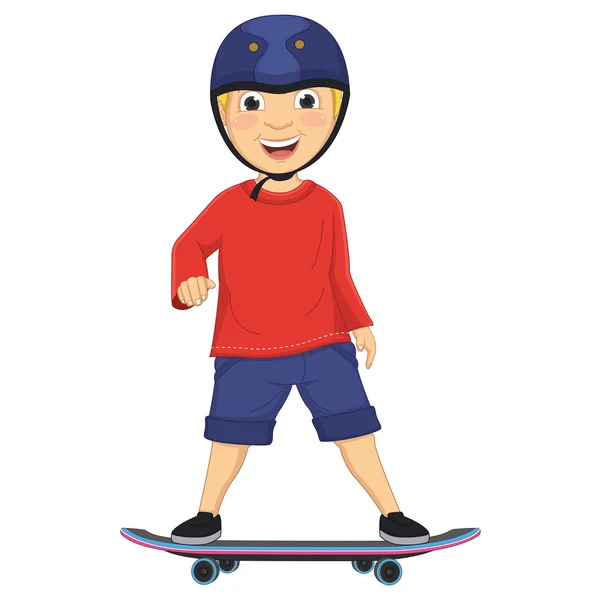 Vectorillustratie van een jongen schaatsen — Stockvector