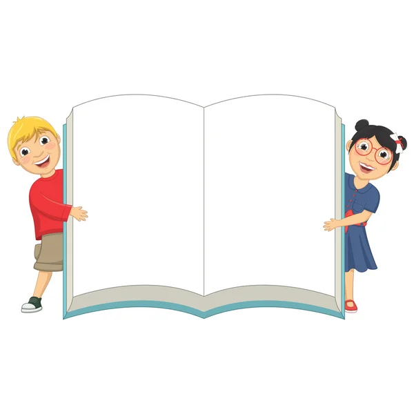 Vektorové ilustrace roztomilé děti knihu — Stockový vektor