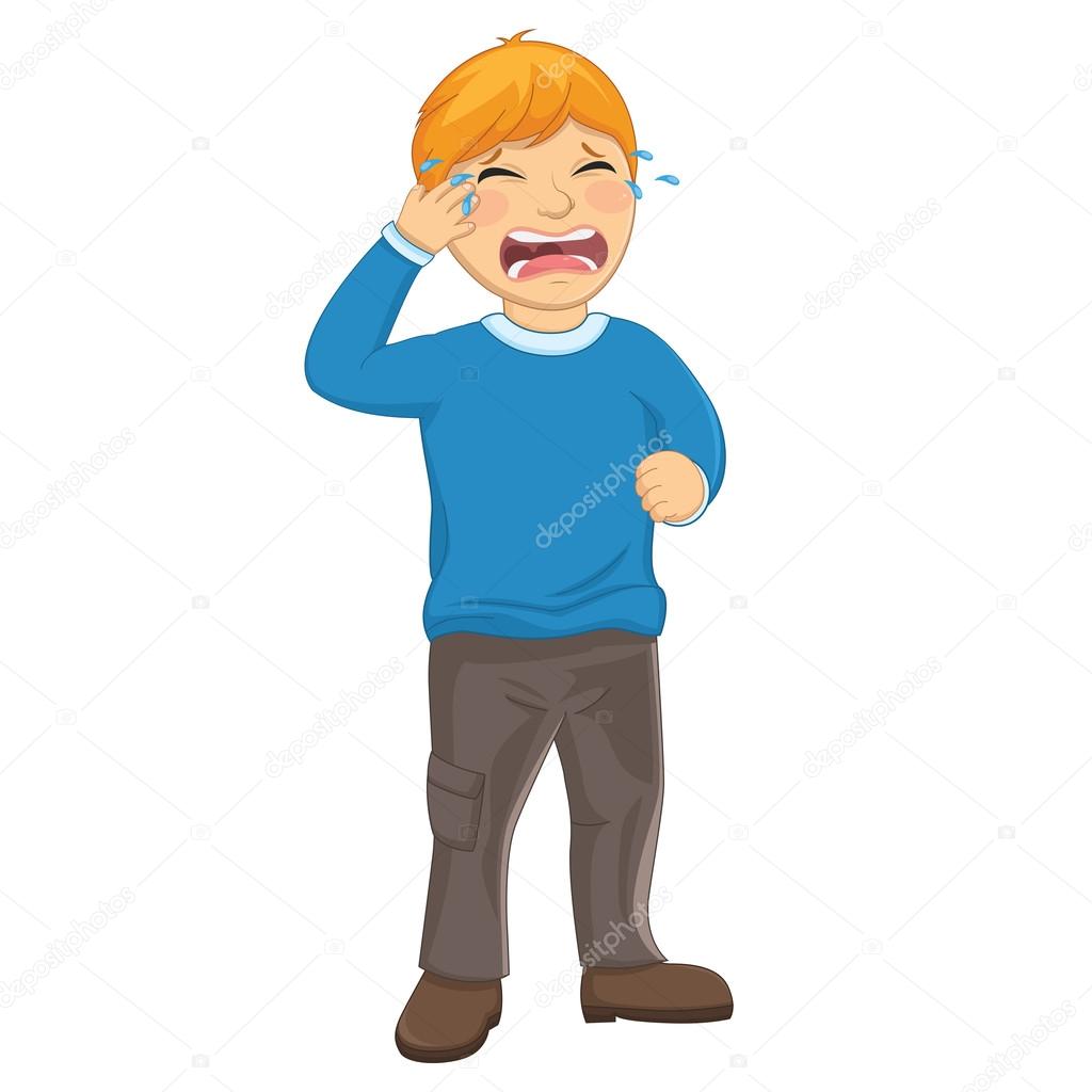 Isolated Kid Crying Vector Illustration