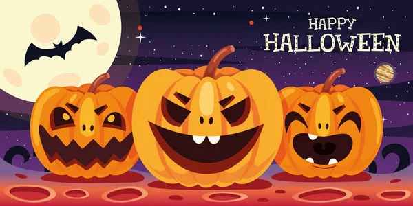 Concept Halloween Avec Personnage Bande Dessinée — Image vectorielle