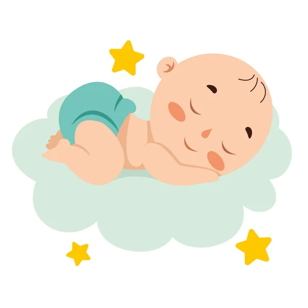Tecknad Teckning Nyfödd Baby Karaktär — Stock vektor