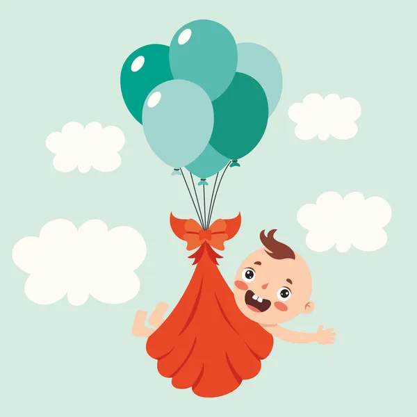 Desenho Desenho Animado Personagem Recém Nascido Bebê —  Vetores de Stock