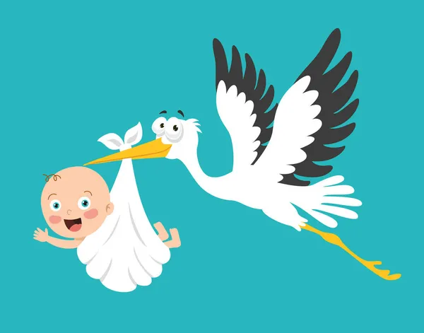 Yeni Doğan Bebek Karakterinin Çizimi — Stok Vektör