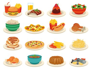 Set Of Various Delicious Foods clipart
