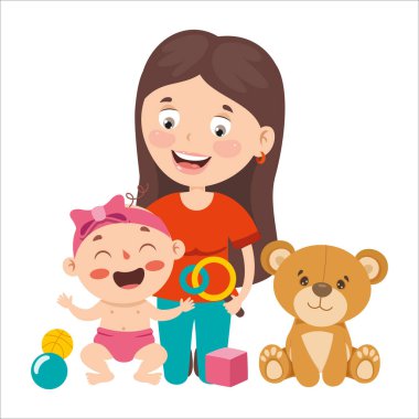Cartoon Drawing Of A Babysitter clipart