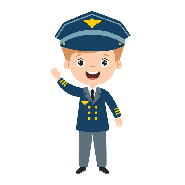 Desenho Desenhos Animados Piloto — Vetor de Stock