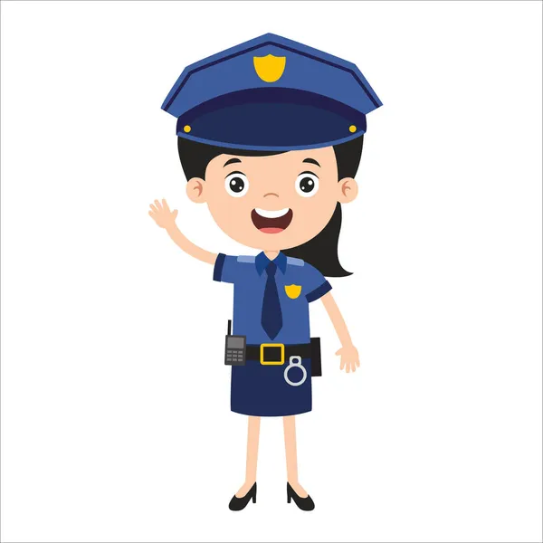 Cartoon Drawing Police Officer — Stockový vektor