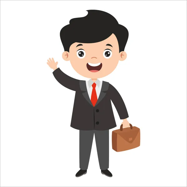 Cartoon Drawing Businessman — Stock Vector