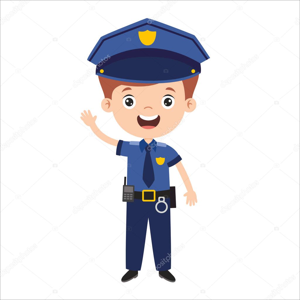 Cartoon Drawing Of A Police Officer