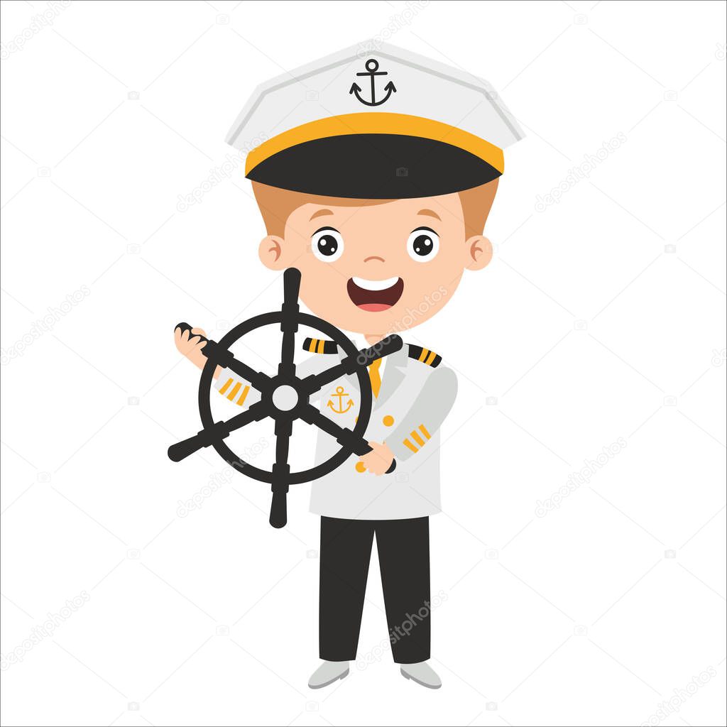 Cartoon Drawing Of A Captain