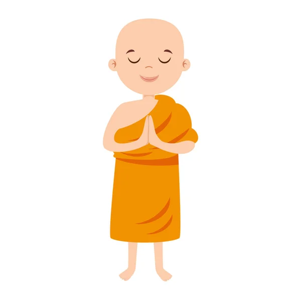 Desenho Desenhos Animados Monge Budista — Vetor de Stock