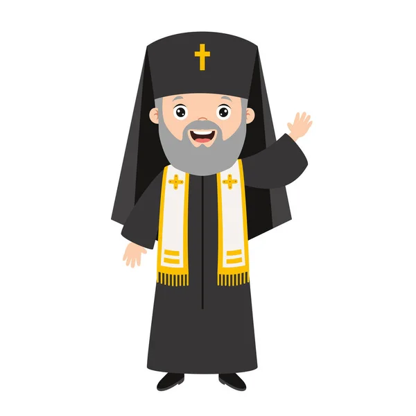 Dibujo Dibujos Animados Sacerdote — Vector de stock