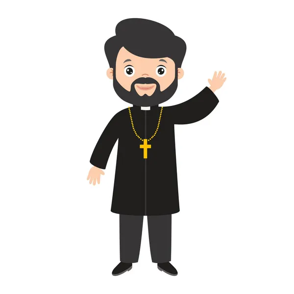 Cartoon Tekenen Van Een Priester — Stockvector