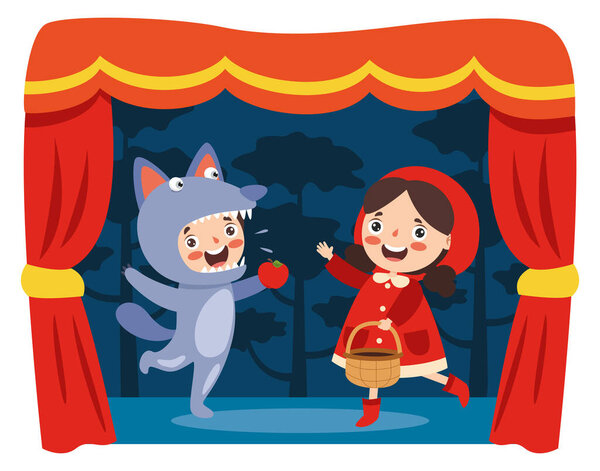 Theater Scene With Cartoon Characters