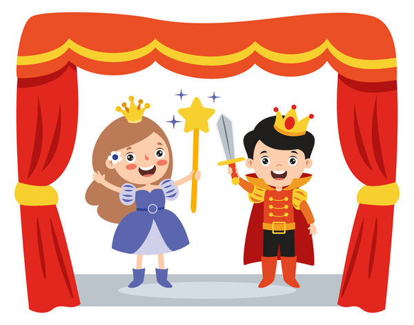 Theater Scene With Cartoon Characters