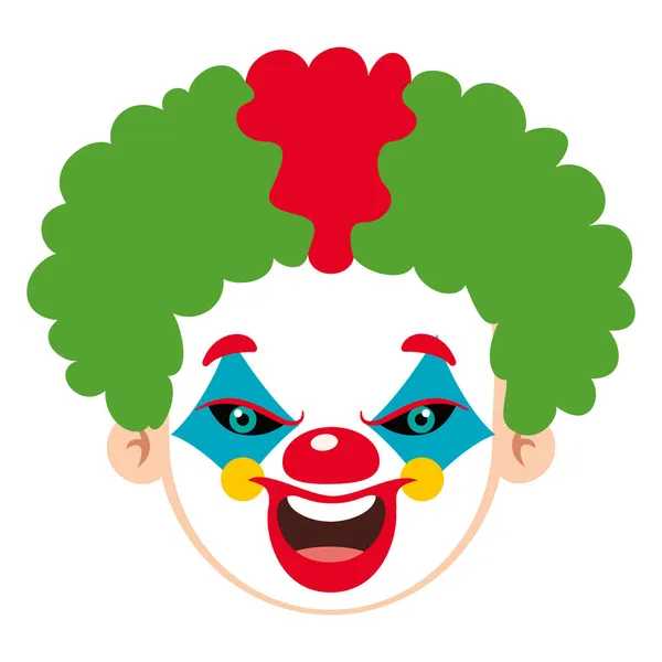 Cartoon Drawing Creepy Clown Face — Stock Vector