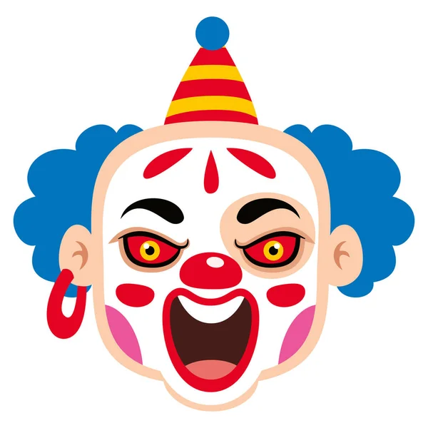 小丑鬼脸的漫画绘制 — 图库矢量图片