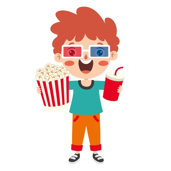 Conceito Cinema Com Personagem Desenhos Animados —  Vetores de Stock