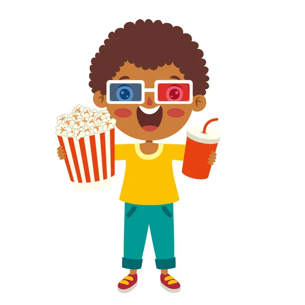 Conceito Cinema Com Personagem Desenhos Animados —  Vetores de Stock