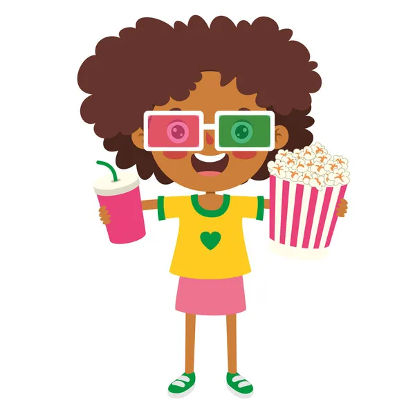 Conceito Cinema Com Personagem Desenhos Animados —  Vetores de Stock