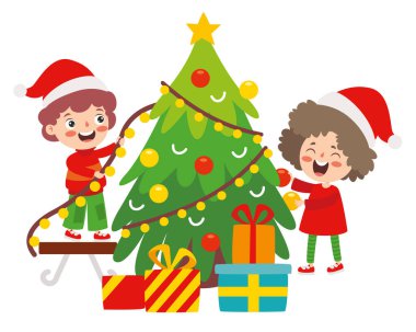 Çocuklar yeni yılı ve Noel 'i kutluyor