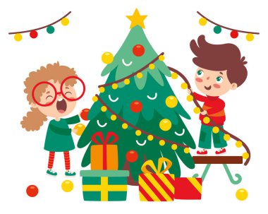 Çocuklar yeni yılı ve Noel 'i kutluyor